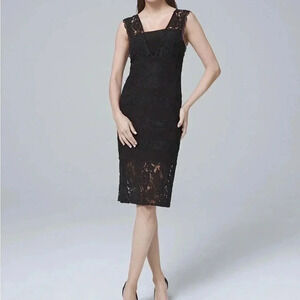 ADRIANNA PAPELL
Black Tonal-Lace Sheath Dress